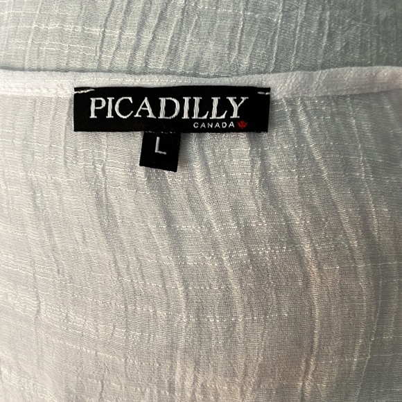 Picadilly Canada Womens Lightweight Summer White Shirt Navy Pant Set Size L - Picture 10 of 12